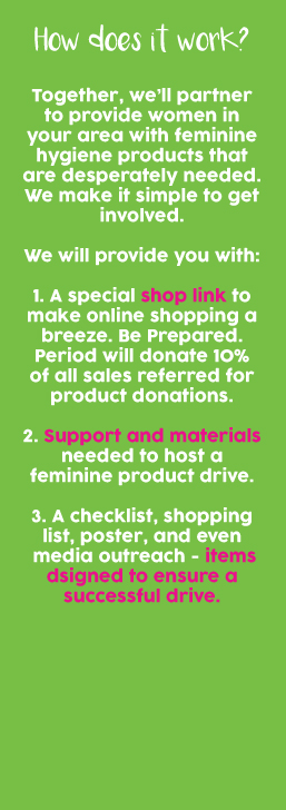 feminine care donations