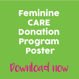 feminine care donation program poster